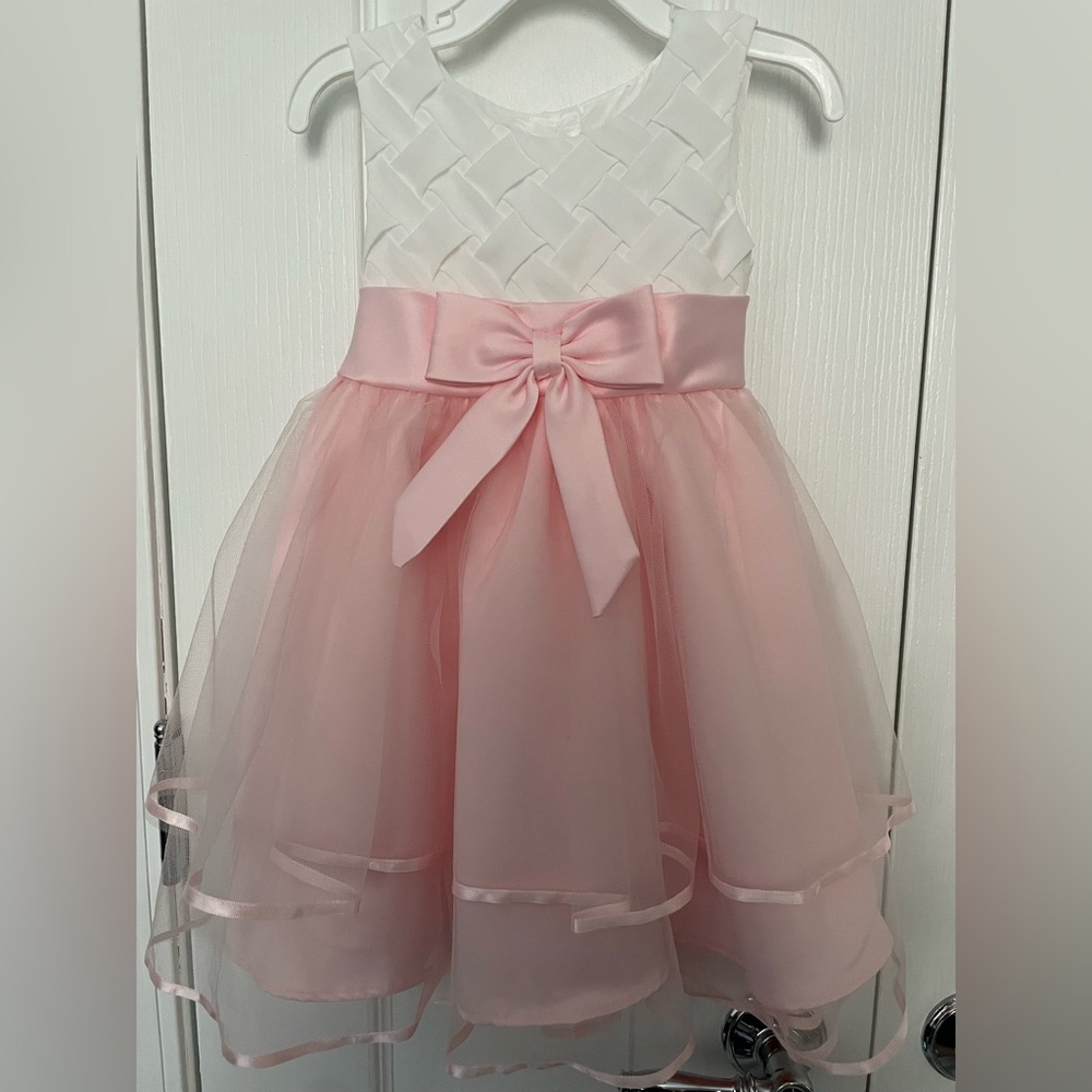 Rare Editions White and Pink Formal Kids Dress. Worn Once. Like New.